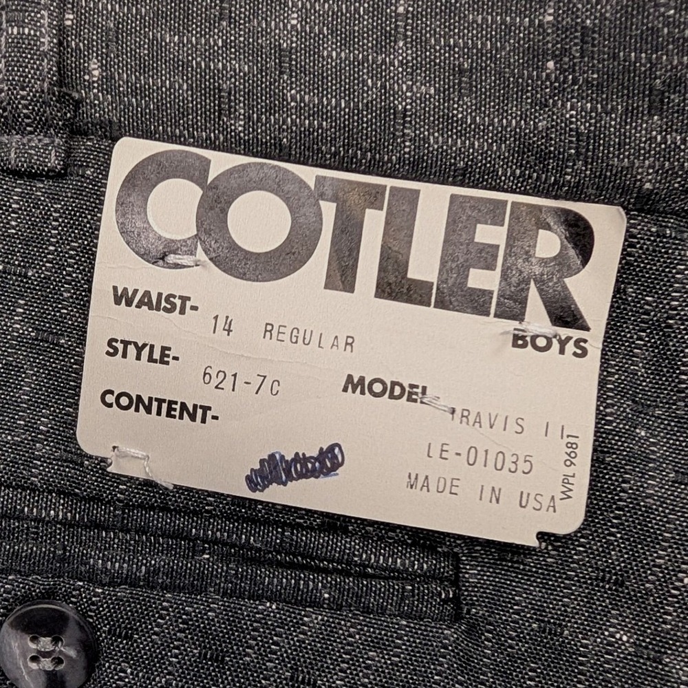 Vintage NWT Cotler Pleated Dress Pants Boys 14 Regular Gray Travis II - Picture 5 of 13